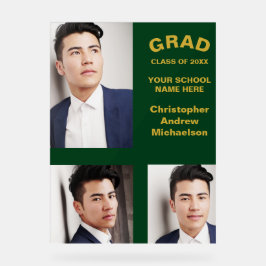 Minimalistische Typografie 3 Foto Abschluss Acrylschild