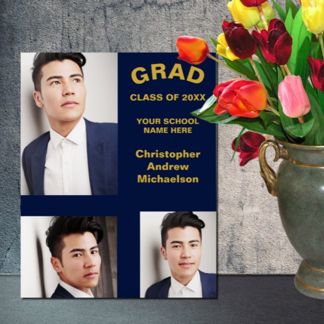 Minimalistische Typografie 3 Foto Abschluss Acrylschild (Von Creator hochgeladen)