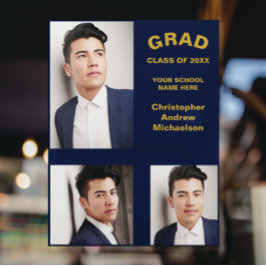 Minimalistische Typografie 3 Foto Abschluss Fensteraufkleber