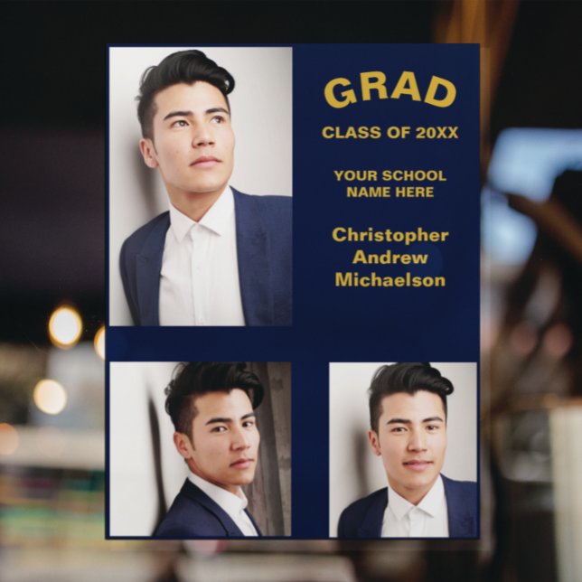 Minimalistische Typografie 3 Foto Abschluss Fensteraufkleber (Von Creator hochgeladen)