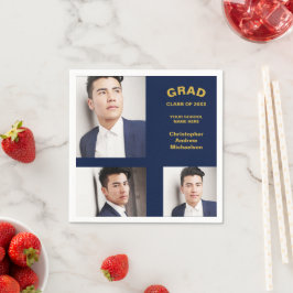 Minimalistische Typografie 3 Foto Abschluss Serviette