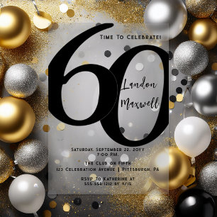 Minimalistische Typografie 60 60. Geburtstagsparte Acryleinladungen