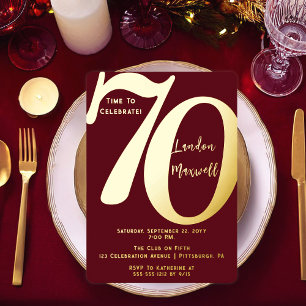 Minimalistische Typografie 70. Geburtstagspartei Folieneinladung