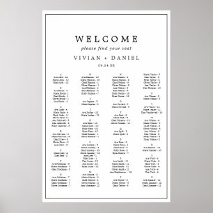 Minimalistische Typografie - Alphabetische Sitzkar Poster