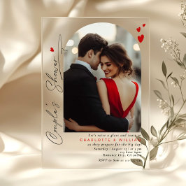 Minimalistische Typografie Arch Foto Paare Dusche Acryleinladungen