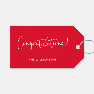Minimalistische Typografie Benutzerdefiniert Rot G Geschenkanhänger
