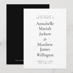 Minimalistische Typografie Big Names QR Code Hochz Save The Date