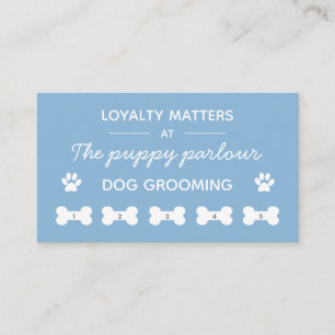 Minimalistische Typografie Blue Hunde Grooming Loy Visitenkarte