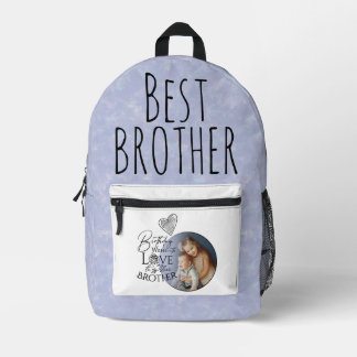 Minimalistische Typografie Bruder Geburtstagsfoto Bedruckter Rucksack