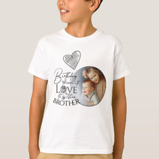 Minimalistische Typografie Bruder Geburtstagsfoto T-Shirt