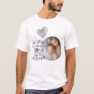 Minimalistische Typografie Bruder Geburtstagsfoto T-Shirt