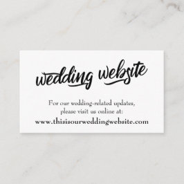 Minimalistische Typografie BW Wedding Website Card Begleitkarte
