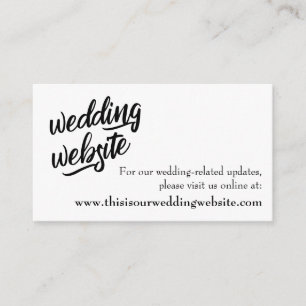 Minimalistische Typografie BW Wedding Website Card Begleitkarte