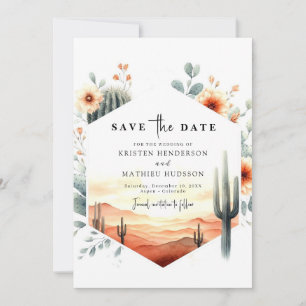 Minimalistische Typografie Cactus Wedding Save The Date