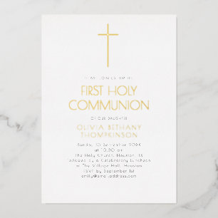 Minimalistische Typografie Erste Heilige Kommunion Folieneinladung