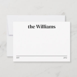 Minimalistische Typografie Etablierter Familiennam Mitteilungskarte