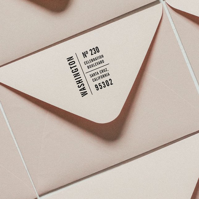 Minimalistische Typografie Familienname und Rückse Permastempel (Von Creator hochgeladen)