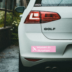 Minimalistische Typografie "Frauen in der Luftfahr Autoaufkleber
