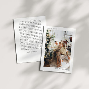 Minimalistische Typografie Frohe Weihnachts-Foto L Feiertagskarte