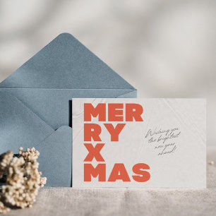 Minimalistische Typografie Frohe Weihnachtsgrüße Postkarte