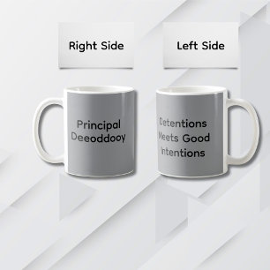 Minimalistische Typografie Funny Principal Sprichw Kaffeetasse