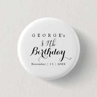 Minimalistische Typografie Geburtstagsfeier Design Button