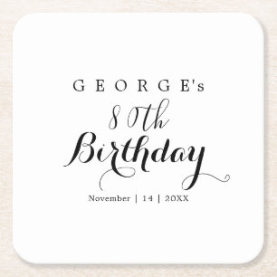 Minimalistische Typografie Geburtstagsfeier Design Rechteckiger Pappuntersetzer