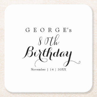 Minimalistische Typografie Geburtstagsfeier Design Rechteckiger Pappuntersetzer