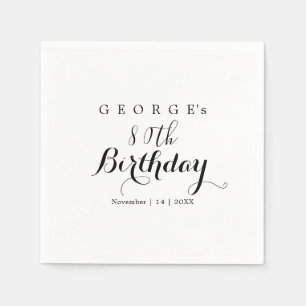 Minimalistische Typografie Geburtstagsfeier Design Serviette