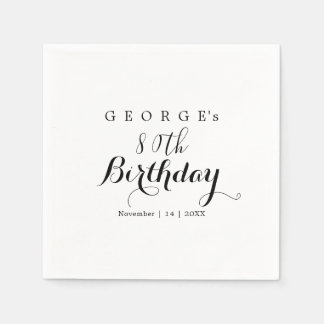 Minimalistische Typografie Geburtstagsfeier Design Serviette