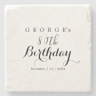 Minimalistische Typografie Geburtstagsfeier Design Steinuntersetzer