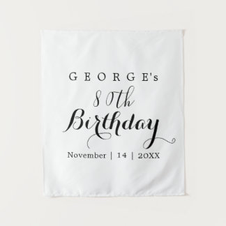 Minimalistische Typografie Geburtstagsfeier Design Wandteppich