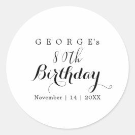 Minimalistische Typografie Geburtstagsgestaltung Runder Aufkleber