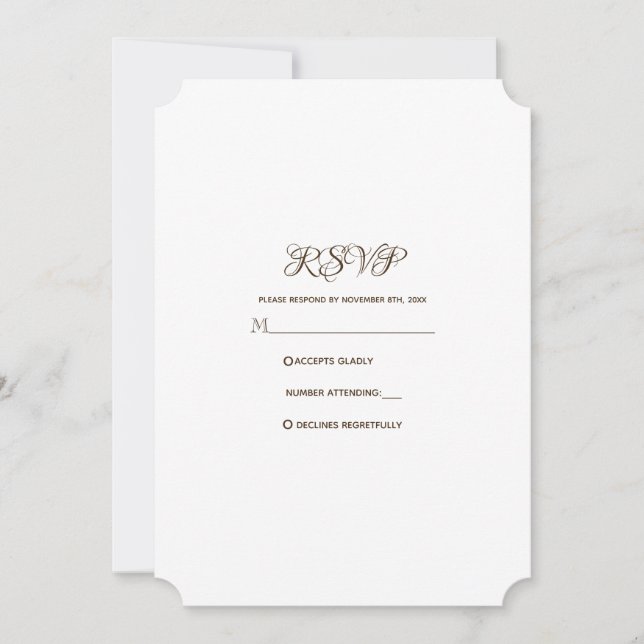Minimalistische Typografie Gold & White Wedding RS Einladung (Vorderseite)