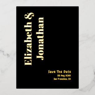 Minimalistische Typografie Hochzeit - Termin vorme Folie Einladungspostkarte