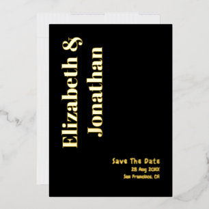 Minimalistische Typografie Hochzeit Termin vormerk Folieneinladung