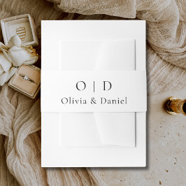 Minimalistische Typografie Hochzeitsschick Schwarz Einladungsbanderole