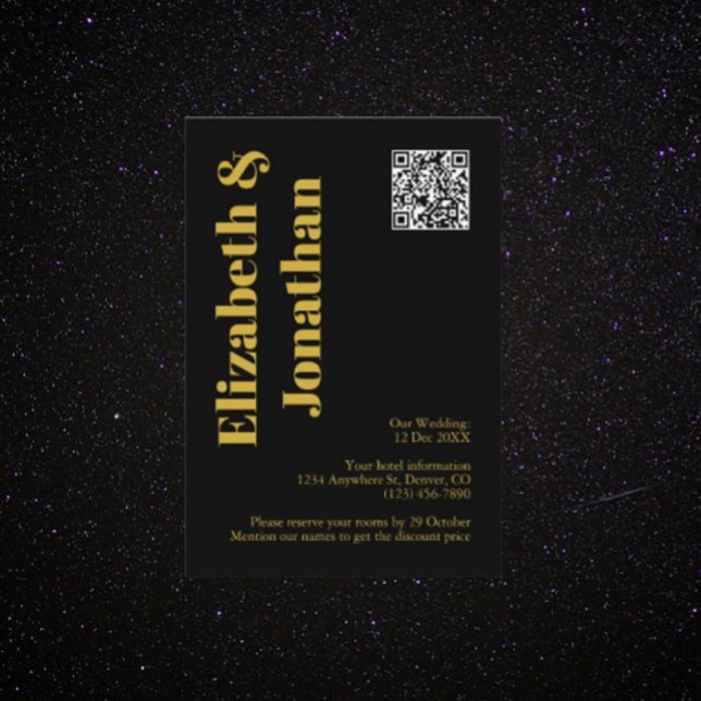 Minimalistische Typografie Hochzeitsunterkunft Begleitkarte (Von Creator hochgeladen)