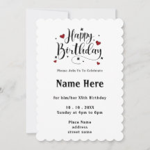 Minimalistische Typografie Kalligrafie Geburtstag
