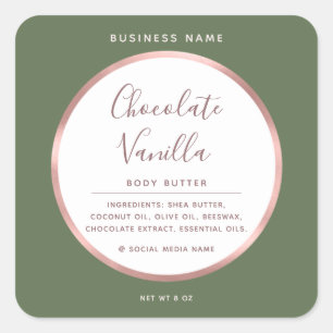 Minimalistische Typografie Kreis Folie Roségold Ra Quadratischer Aufkleber