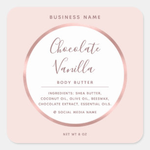 Minimalistische Typografie Kreis Folie Roségold Ra Quadratischer Aufkleber