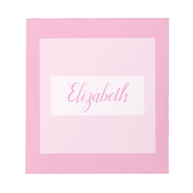 Minimalistische Typografie-Monogramm-Name Notizblock (Vorderseite)