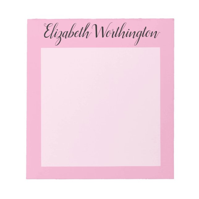 Minimalistische Typografie-Monogramm-Name  Notizblock (Vorderseite)