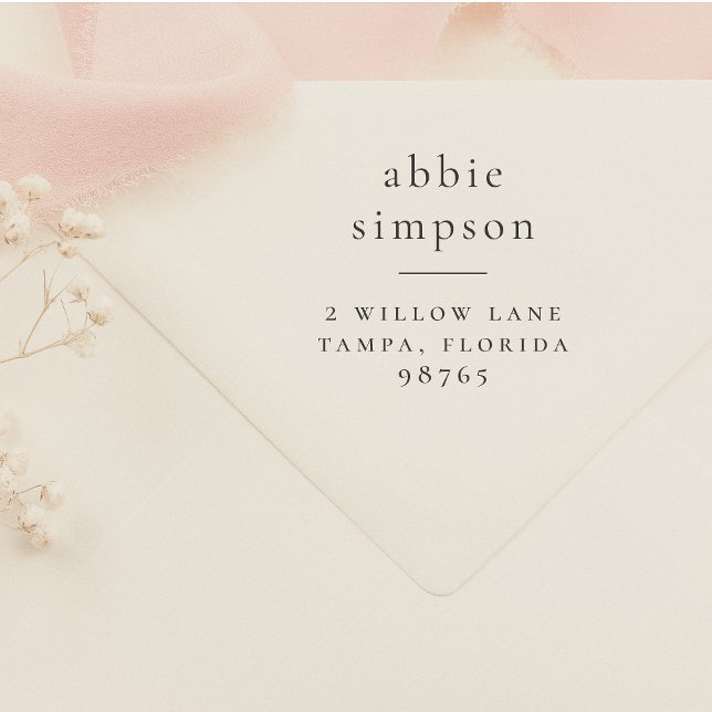 Minimalistische Typografie Name Rücksendeadresse Permastempel (Rubber Stamp Mock-up)