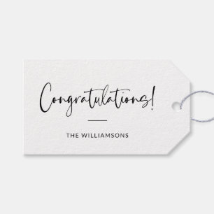 Minimalistische Typografie Personalisiert Glückwün Geschenkanhänger