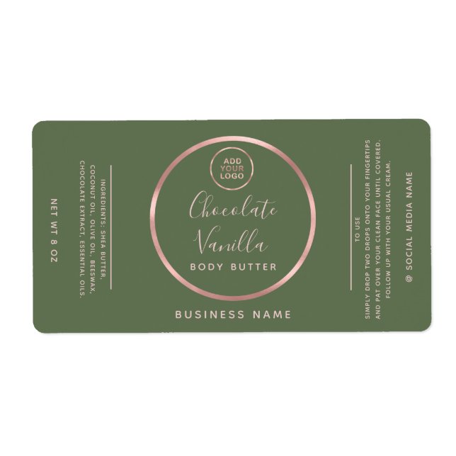 Minimalistische Typografie Rose Goldrahmen Logo (Vorne)