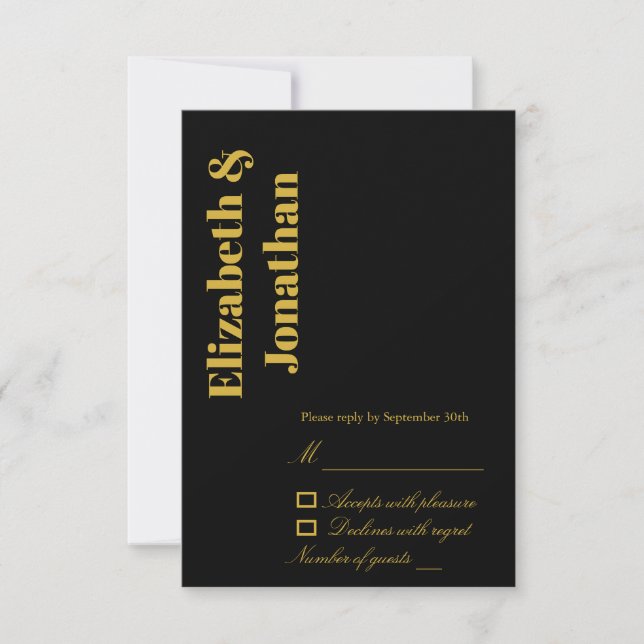 Minimalistische Typografie RSVP Karte (Vorderseite)