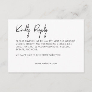 Minimalistische Typografie RSVP Karte