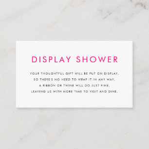 Minimalistische Typografie-Showdusche in Hot Pink Begleitkarte