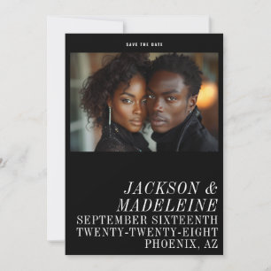 Minimalistische Typografie Solides Schwarzes Foto  Save The Date